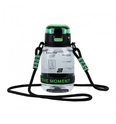 Бутылочка для воды Kite K25-1218-2, 700 мл, черно-зеленая