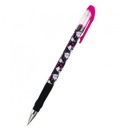 Ручка кулькова Axent Floral Black AB1049-44-A, 0.5 мм, синя
