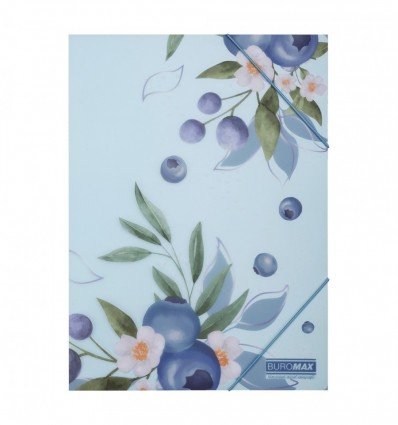 Папка А4 на гумках, BLUEBERRY ARABESKI, напівпрозора, морська хвиля, BM.3908-17