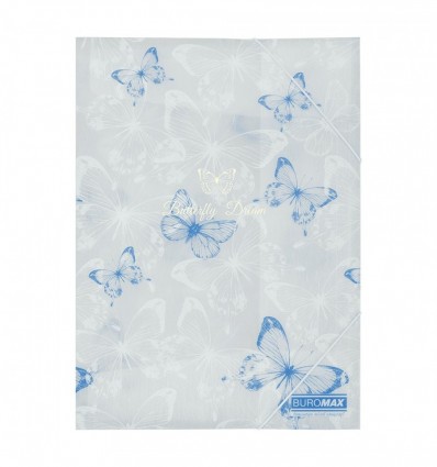 Папка А4 на гумках, BUTTERFLY ARABESKI, напівпрозора, біла перламутрова, BM.3908-31