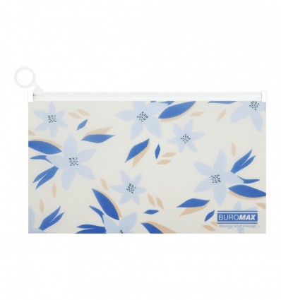 Папка-конверт DL на zip-молнии, MYOSOTIS ARABESKI, полупрозрачная, маренго, BM.3949-53