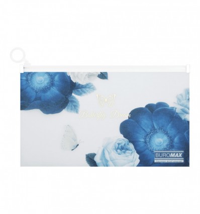 Папка-конверт DL на zip-молнии, SHADES ARABESKI, полупрозрачная, темно-синяя, BM.3949-03