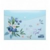 Папка-конверт А4 на кнопці, BLUEBERRY ARABESKI, напівпрозора,аквамарин, BM.3943-52
