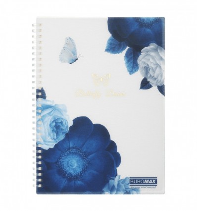 Зошит для записів SHADES ARABESKI, B5, 80 арк., клітинка, пластикова обкладинка, темно-синій, BM.258