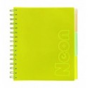 Зошит на пружині NEON, В5 (170x205), 120 арк, клітинка, жовтий, BM.24359911-08