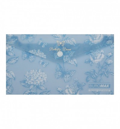 Папка-конверт DL на кнопке, GLADE ARABESKI, полупрозрачная, сине-серая, BM.3952-95