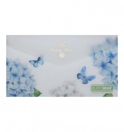 Папка-конверт DL на кнопці, MYSTERY ARABESKI, напівпрозора, прозора, BM.3952-00