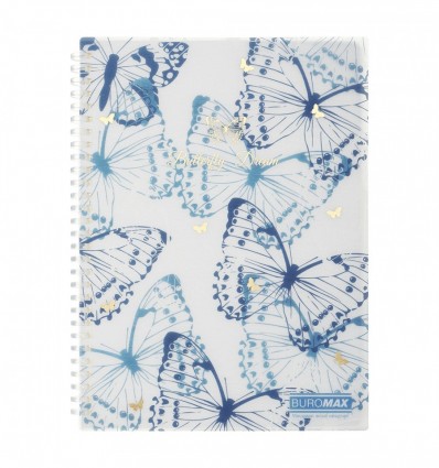 Тетрадь для записей MACHAON ARABESKI, B5, 80 л., клетка, пластиковая обложка, синий, BM.2586-02