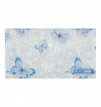 Папка-конверт DL на кнопке, BUTTERFLY ARABESKI, полупрозрачная, перламутровая белая, BM.3952-31