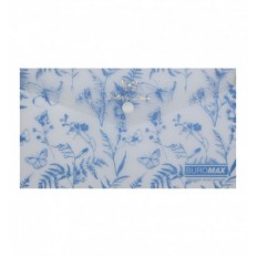 Папка-конверт DL на кнопці, FERN ARABESKI, напівпрозора, блакитна, BM.3952-14