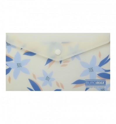 Папка-конверт DL на кнопці, MYOSOTIS ARABESKI, напівпрозора, маренго, BM.3952-53