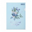 Папка-уголок А4, BLUEBERRY ARABESKI, полупрозрачная, аквамарин, BM.3854-52