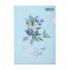Папка-уголок А4, BLUEBERRY ARABESKI, полупрозрачная, аквамарин, BM.3854-52