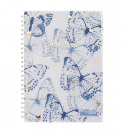 Зошит для записів MACHAON ARABESKI, А5, 80 арк., клітинка, пластикова обкладинка, синій, BM.2587-02