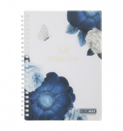 Зошит для записів SHADES ARABESKI, А5, 80 арк., клітинка, пластикова обкладинка, темно-синій, BM.258