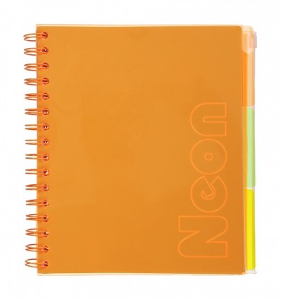 Тетрадь на пружине NEON, В5 (170x205), 120 л, клетка, оранжевая, BM.24359911-11