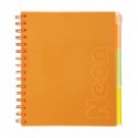 Зошит на пружині NEON, В5 (170x205), 120 арк, клітинка, помаранчевий, BM.24359911-11