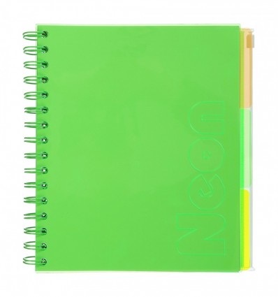 Зошит на пружині NEON, В5 (170x205), 120 арк, клітинка, зелений, BM.24359911-04