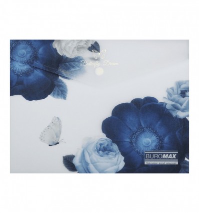 Папка-конверт А5 на кнопці, SHADES ARABESKI, напівпрозора, темно-синя, BM.3919-03