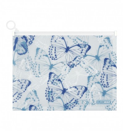 Папка-конверт А4 на zip-блискавці, MACHAON ARABESKI, напівпрозора, синя, BM.3948-02