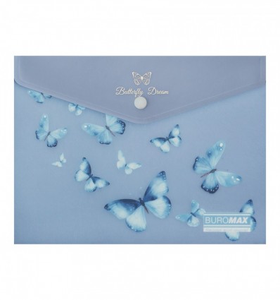 Папка-конверт А5 на кнопці, SKY ARABESKI, напівпрозора,електрик, BM.3919-45