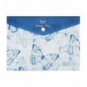 Папка-конверт А5 на кнопці, MACHAON ARABESKI, напівпрозора, синя, BM.3919-02