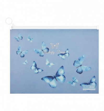 Папка-конверт А4 на zip-блискавці, SKY ARABESKI, напівпрозора,електрик, BM.3948-45