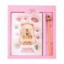 Блокнот із замком та ручкою CAPYBARA, 203х225 мм, 50 арк., клітинка, асорті, KIDS Line, ZB.700012