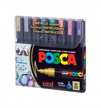 Набір маркерів uni POSCA Metallic Color, 1,8-2,5мм, 8 шт, PC-5M METALLIC COLOR 8C