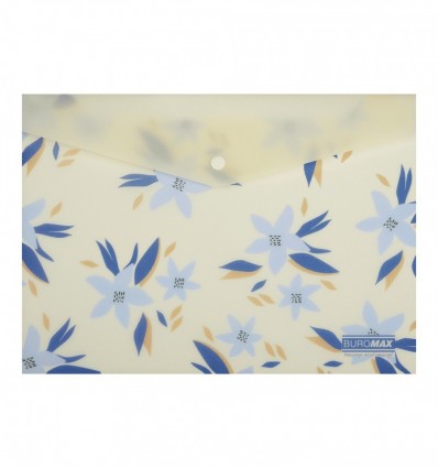 Папка-конверт А4 на кнопці, MYOSOTIS ARABESKI, напівпрозора, маренго, BM.3943-53