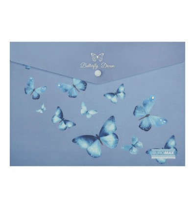 Папка-конверт А4 на кнопці, SKY ARABESKI, напівпрозора,електрик, BM.3943-45