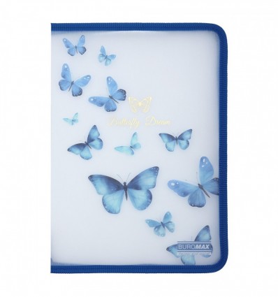 Папка-конверт А4 на молнии, SKY ARABESKI, полупрозрачная, электрик, BM.3980-45