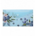 Папка конверт DL на кнопке, BLUEBERRY ARABESKI, полупрозрачная, морская волна, BM.3952-17