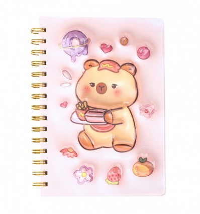 Блокнот на пружине сбоку CAPYBARA, А5, 80 л., клетка, ассорти, KIDS Line, ZB.700010