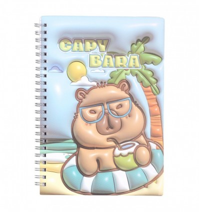 Блокнот на пружині збоку CAPYBARA, А5, 70 арк., клітинка, асорті, KIDS Line, ZB.700025