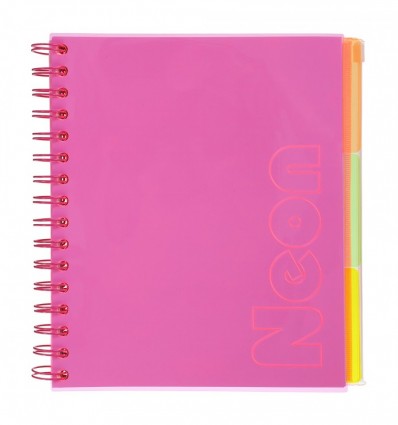 Тетрадь на пружине NEON, В5 (170x205), 120 л, клетка, розовая, BM.24359911-10