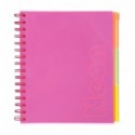 Зошит на пружині NEON, В5 (170x205), 120 арк, клітинка, рожевий, BM.24359911-10