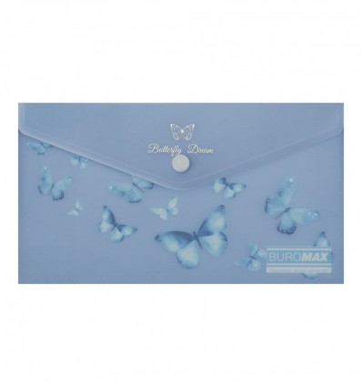 Папка-конверт DL на кнопці, SKY ARABESKI, напівпрозора,електрик, BM.3952-45