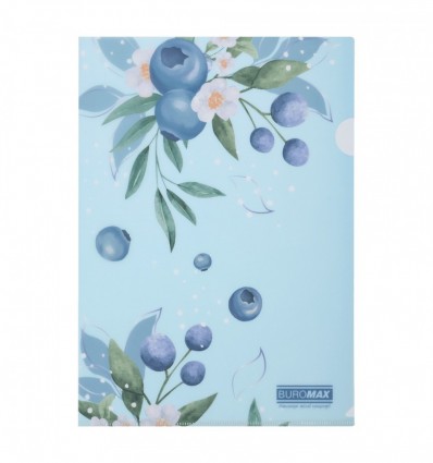 Папка-уголок А4, BLUEBERRY ARABESKI, полупрозрачная, морская волна, BM.3854-17