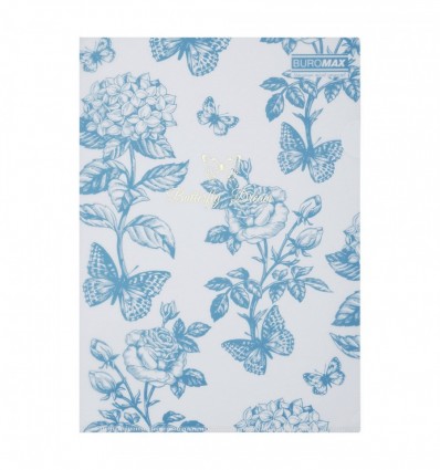 Папка-кутик А4, GLADE ARABESKI, напівпрозора, синьо-сіра, BM.3854-95