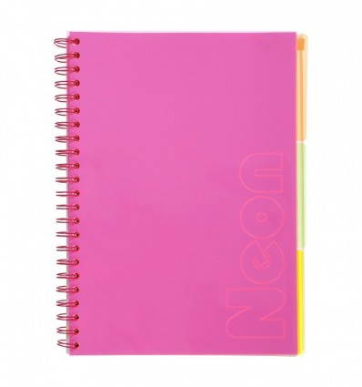 Тетрадь на пружине NEON, А4 (210x297), 120 л, клетка, розовая, BM.24349911-10