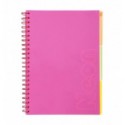 Зошит на пружині NEON, А4 (210x297), 120 арк, клітинка, рожевий, BM.24349911-10