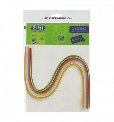 Папір кольоровий для квілінгу, 120г/м2, 420х3мм, 12 кол., 120шт KIDS Line, ZB.1811-99