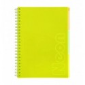 Тетрадь на пружине NEON, А4 (210x297), 120 л, клетка, желтая, BM.24349911-08