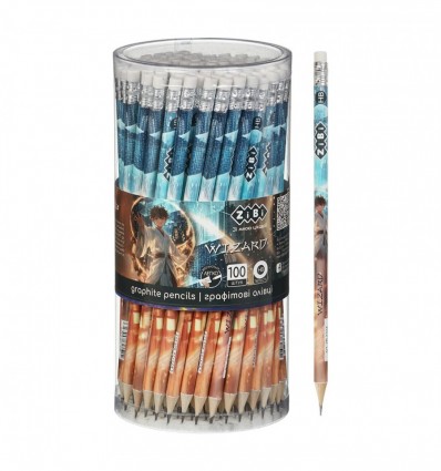 Карандаш графитовый HB, ANIME ZB.2324, с резинкой, тубая - 100 шт