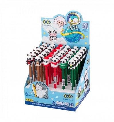 Ручка гелева Пиши-стирай, Christmas Panda ZB.2231, 0,5 мм, синя