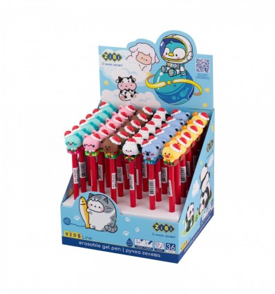 Ручка гелева Пиши-стирай, Christmas ZB.2229, 0,5 мм, синя