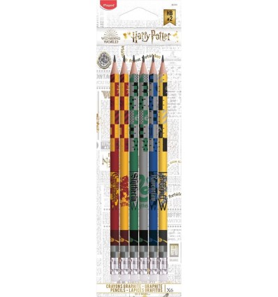 Набор карандашей HARRY POTTER MP.851701, HB, с резинкой, блистер (6 шт.)