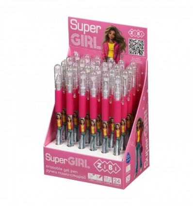 Ручка гелевая пиши-стирай SUPER GIRL ZB.2239, с резиновым гриппом, 0,5 мм, синяя