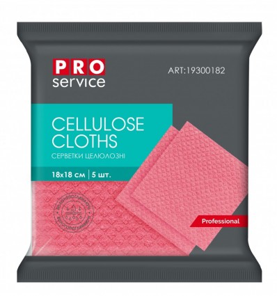 Серветки целюлозні, 18*18 см, 5 шт., рожеві (32уп/ящ) PRO SERVICE, pr.19300182